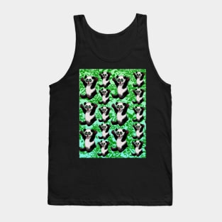 Pick me up panda pattern green Tank Top